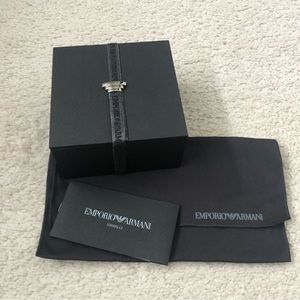 Emporio Armani XLarge jewelry magnetic box with pouch and booklet